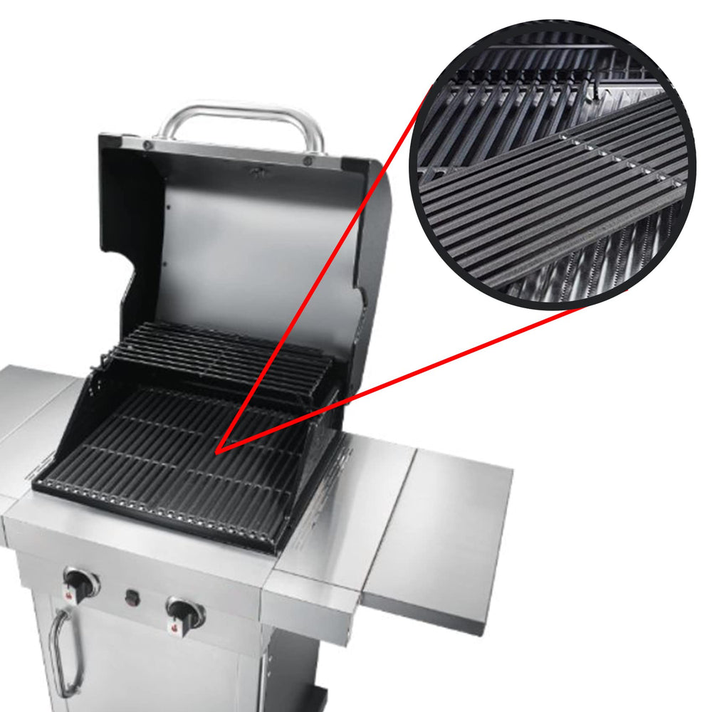 Grillflame grates in backyard grill cooking steaks to show real-world performance benefit