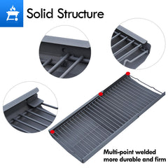 Grillflame stainless hangers detail for safe lifting and quick removal