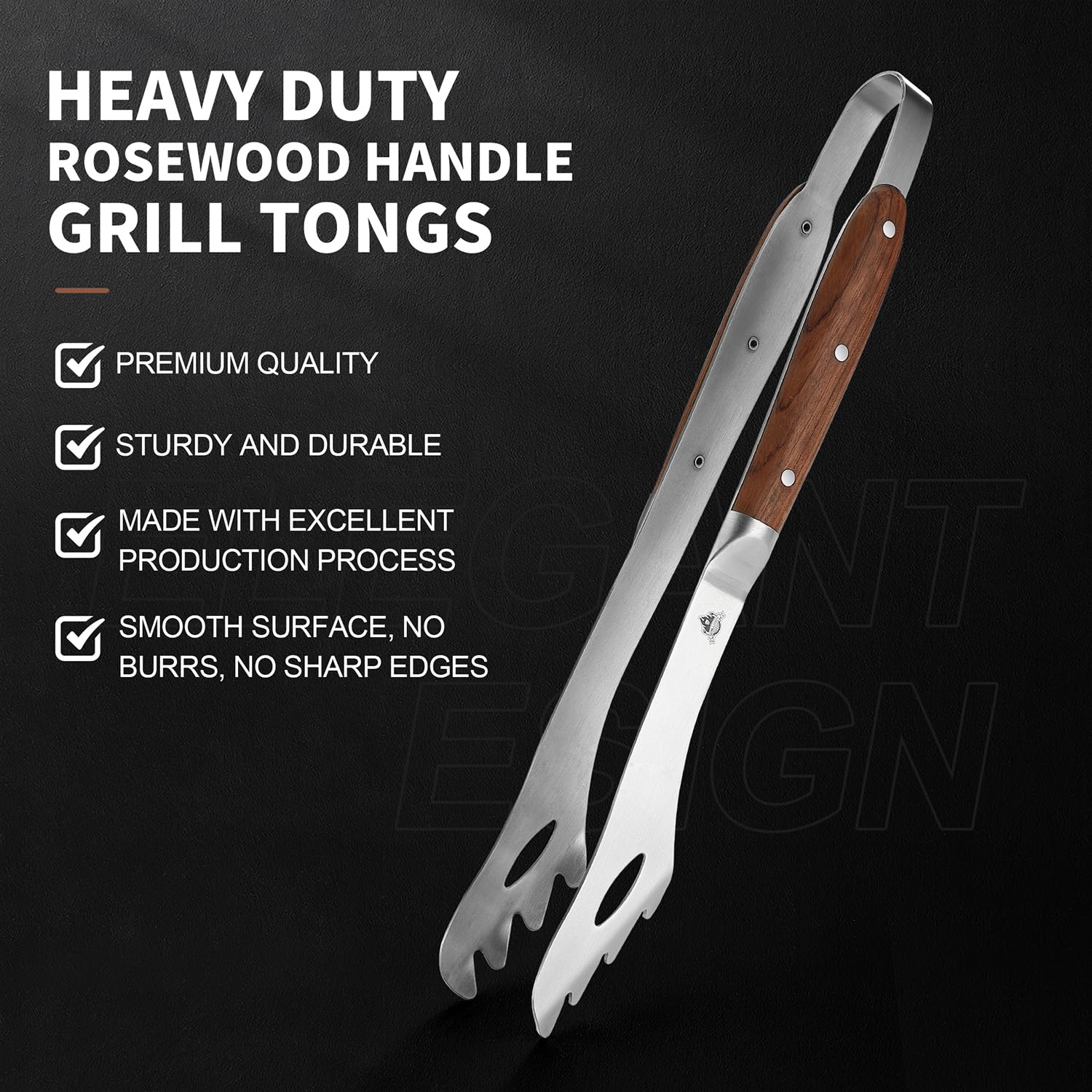 GRILLGEN close-up of rosewood handle offering comfortable secure grip benefit