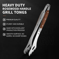 GRILLGEN close-up of rosewood handle offering comfortable secure grip benefit