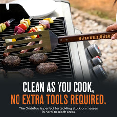 GrillGrate tool lifting fish between rails to protect delicate fillets benefit