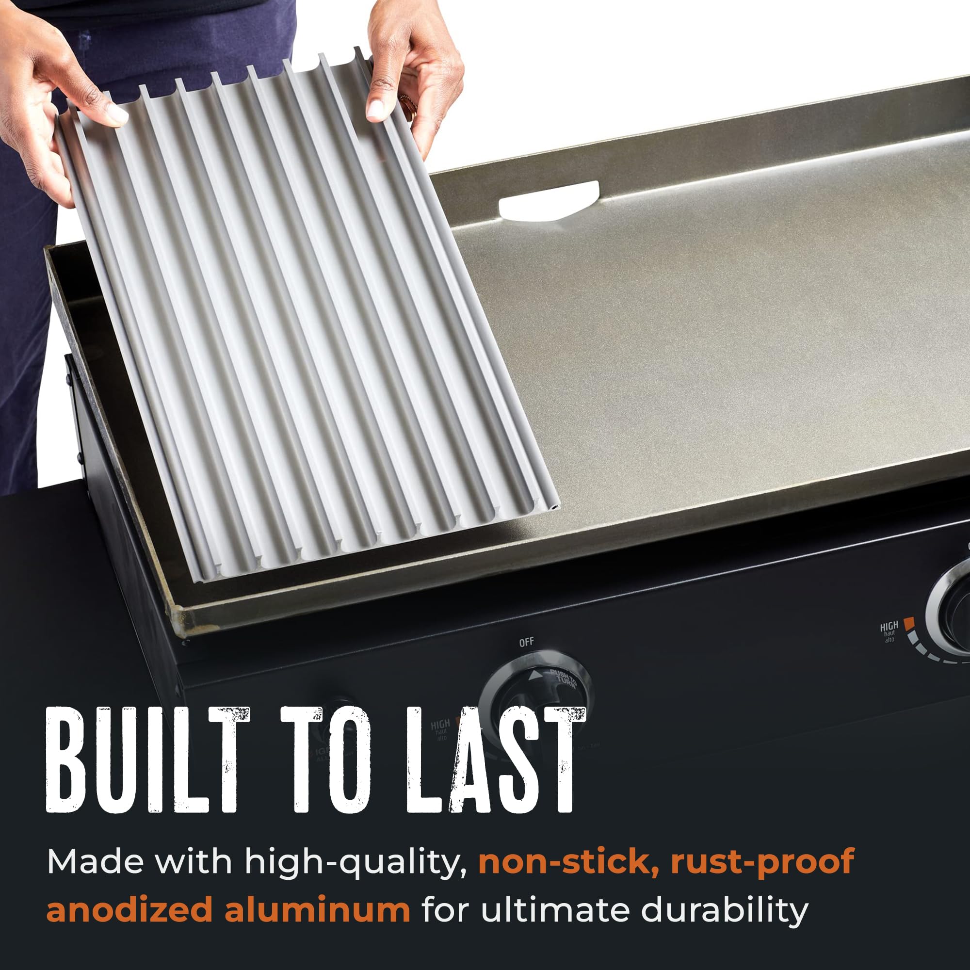 GrillGrate packaging and label demonstrating model compatibility