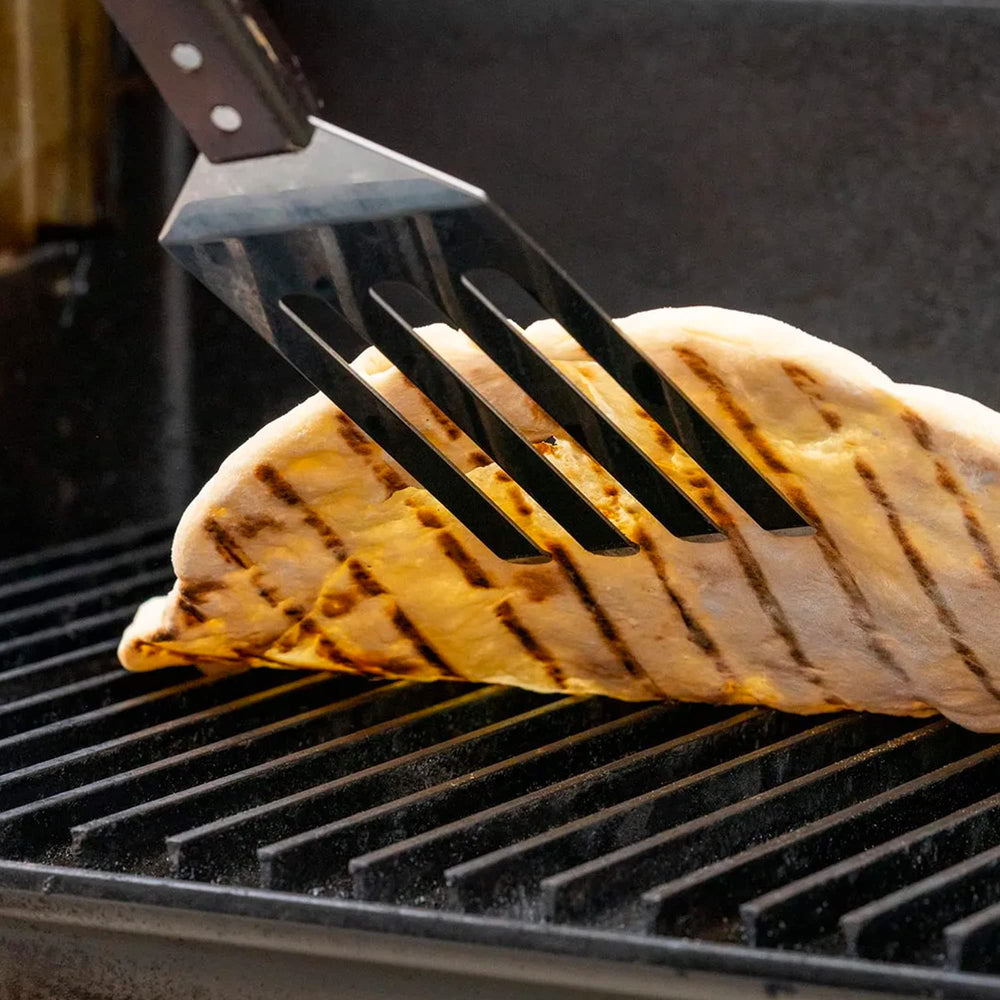 GrillGrate close-up of hard-anodized ridges showing durable texture and better sear
