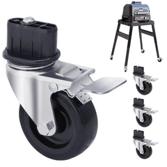 GRILLHOME front view of 3-inch casters showing fit and finish, improving mobility