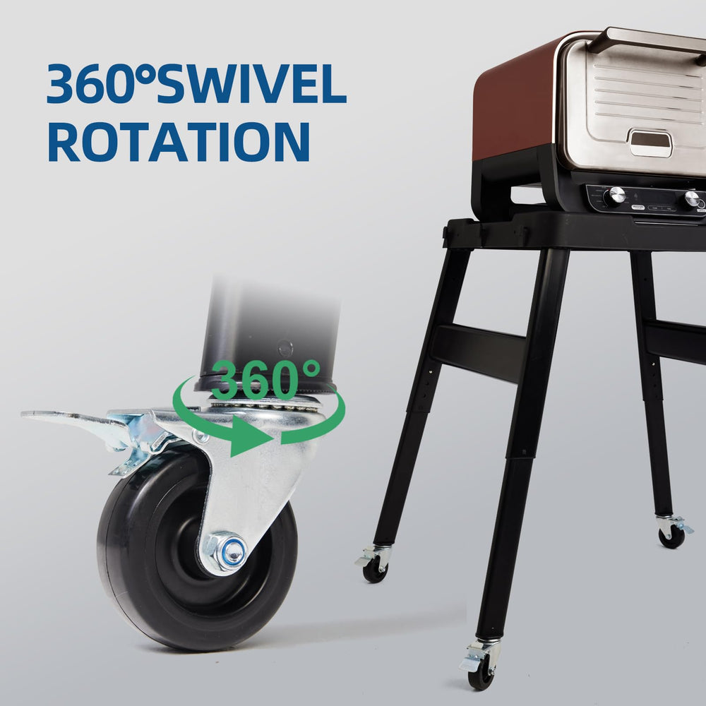 GRILLHOME casters rolling on beach sand, enabling effortless outdoor movement