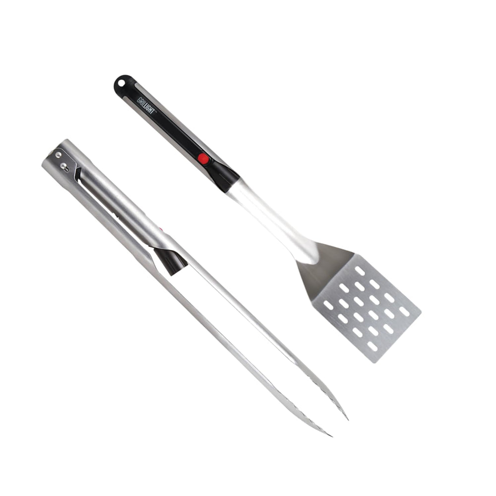 Grillight front packaging showing boxed two-piece grilling set and ready-to-gift convenience