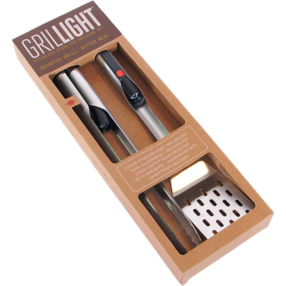 Grillight spatula close-up blade showing durable stainless steel for steady flipping
