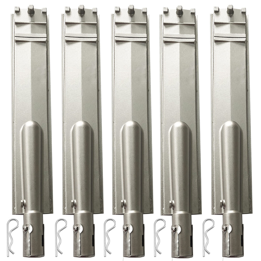 GRILLJOB front view of five stainless burners showing durable finish and fit