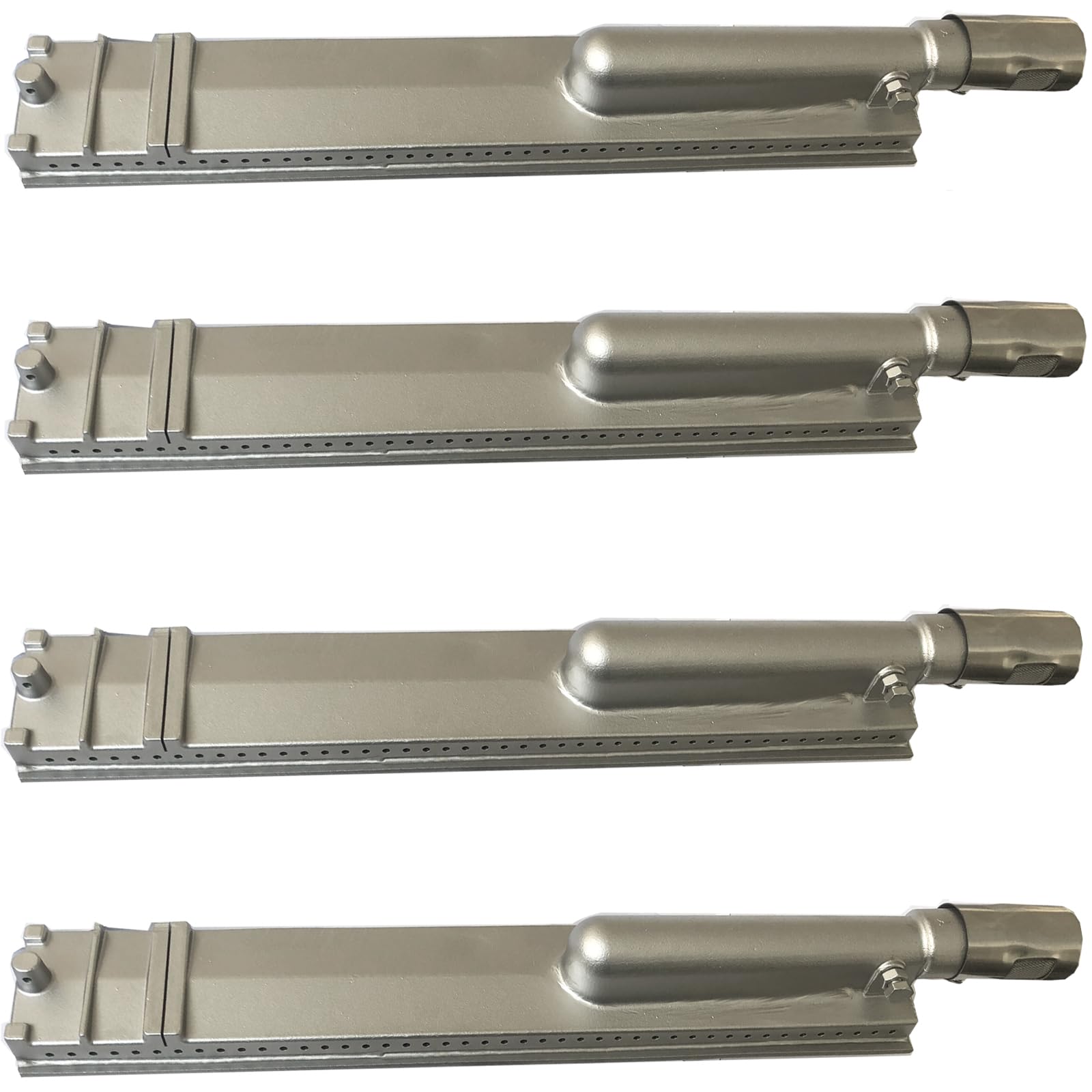 GRILLJOB front view of 4-piece burner pack showing durable stainless finish and fit benefits