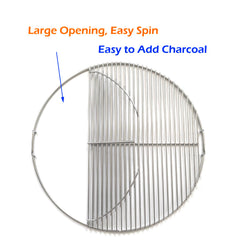 GRILLJOB large hinged opening with charcoal access for quick mid-cook refueling