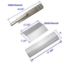 GRILLJOB SS304 burner close-up showing ports and finish for durable, consistent flame performance