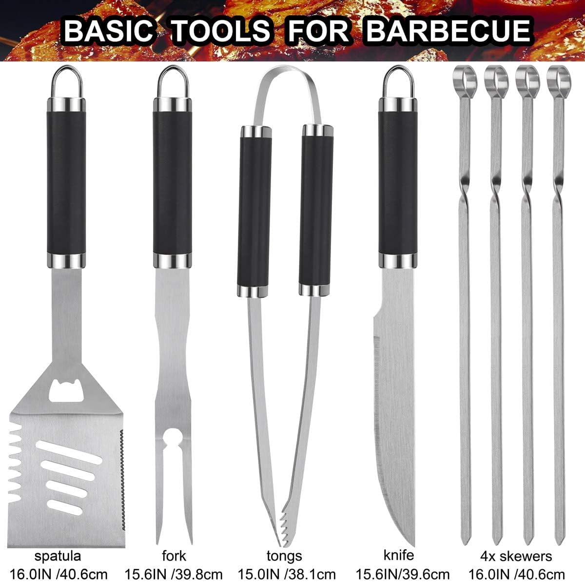 grilljoy spatula close-up showing sturdy edge and multifunction benefits