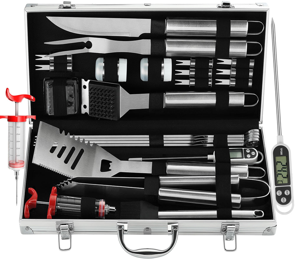 grilljoy aluminum case closed for secure portable storage and organized transport
