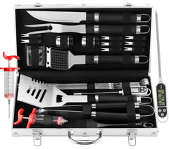 grilljoy aluminum case open showing organized tools for easy transport