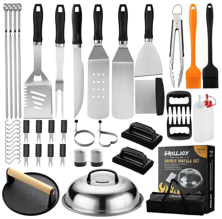 grilljoy front view kit packed shows complete tool set for versatile grilling
