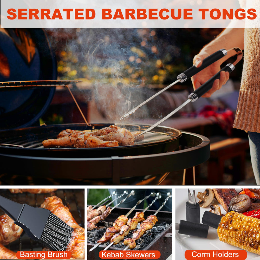 grilljoy metal skewers and corn holders detail for easy kebab assembly and serving