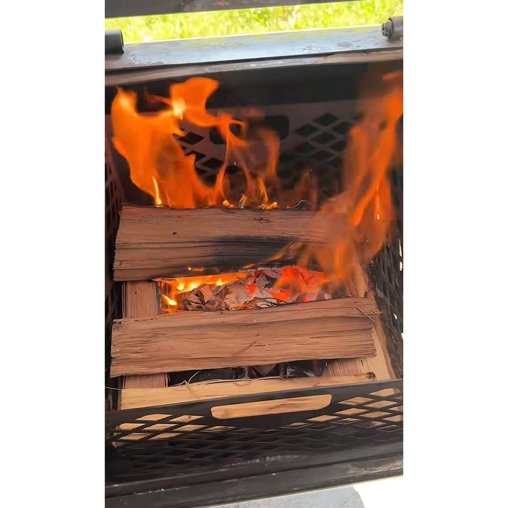 Grilltonic basket in backyard smoker setting illustrating reliable performance for cooks