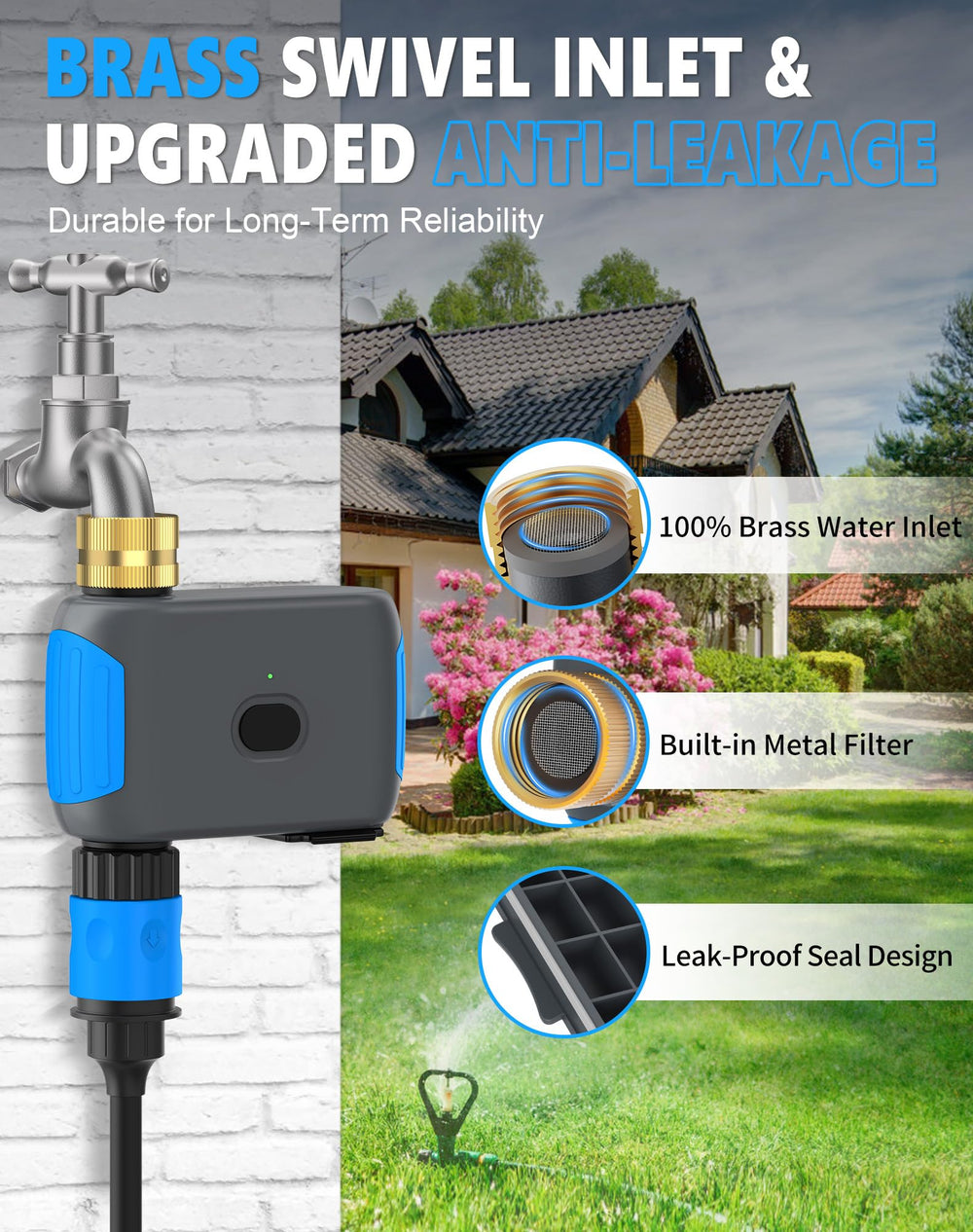 Side view of Grillum sealed battery cover demonstrating IP55 protection and secure battery access