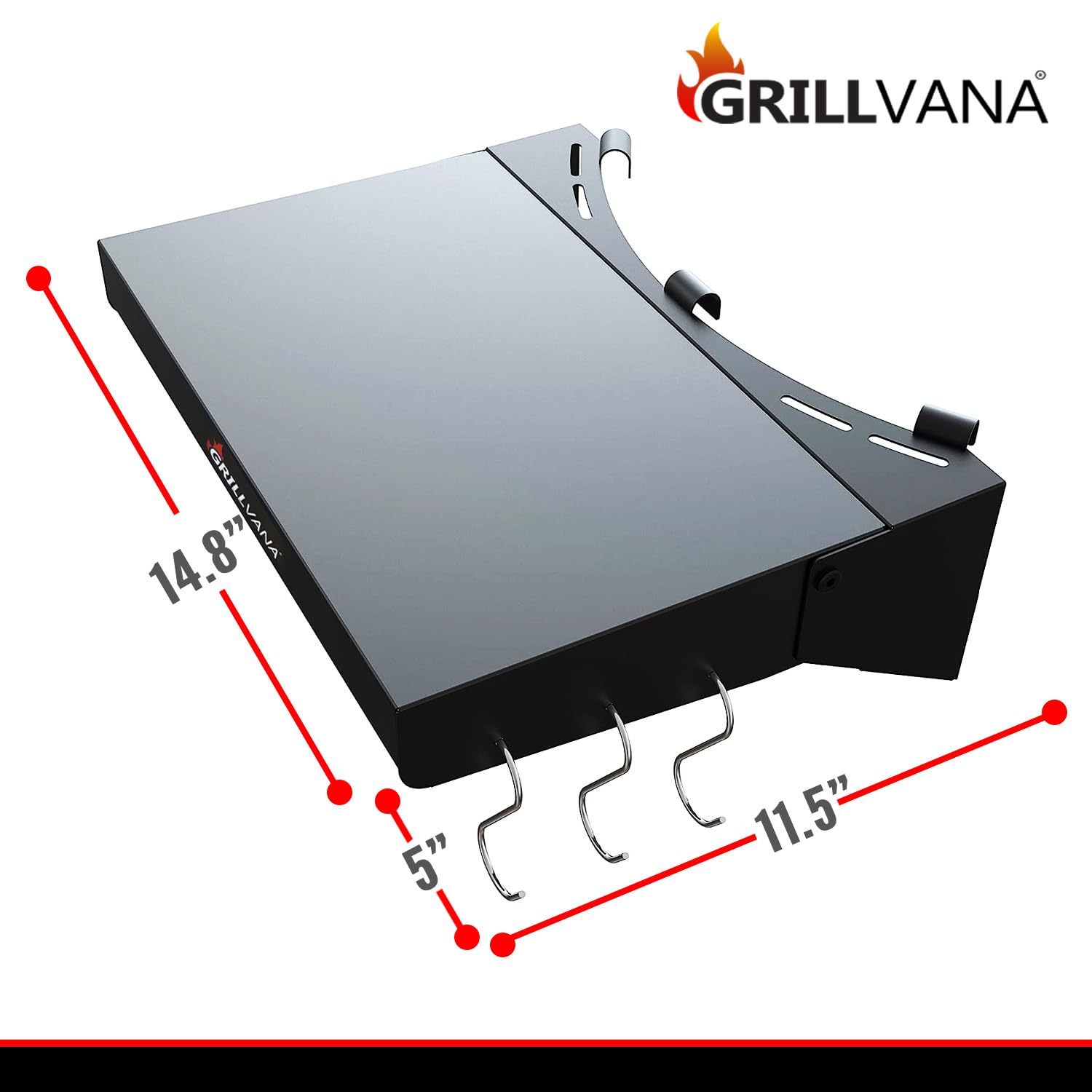 GRILLVANA Kettle-Pro folded down against a Weber 22-inch grill saving storage space