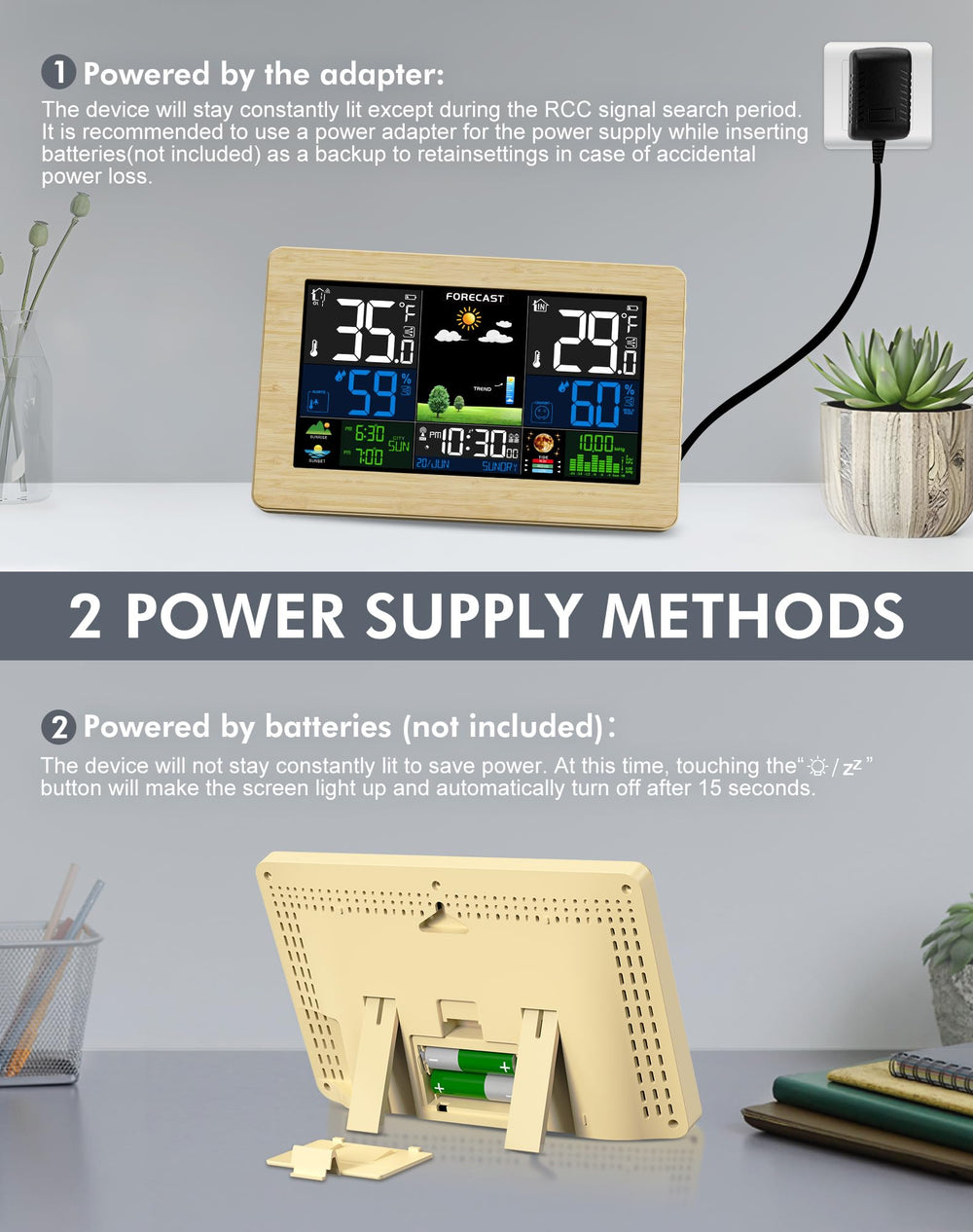 Grilza weather station held in hand showing scale and easy-install benefit