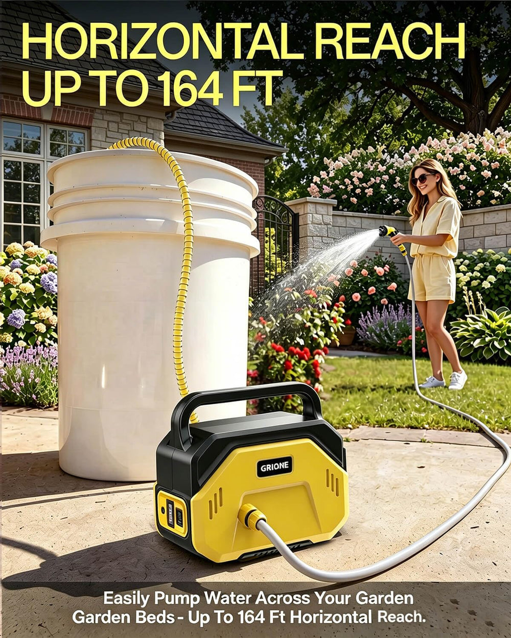 GRIONE accessory kit laid out, ready to use with included hoses and connectors