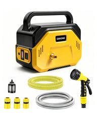GRIONE pump front view showing controls and portability, easy one-button operation