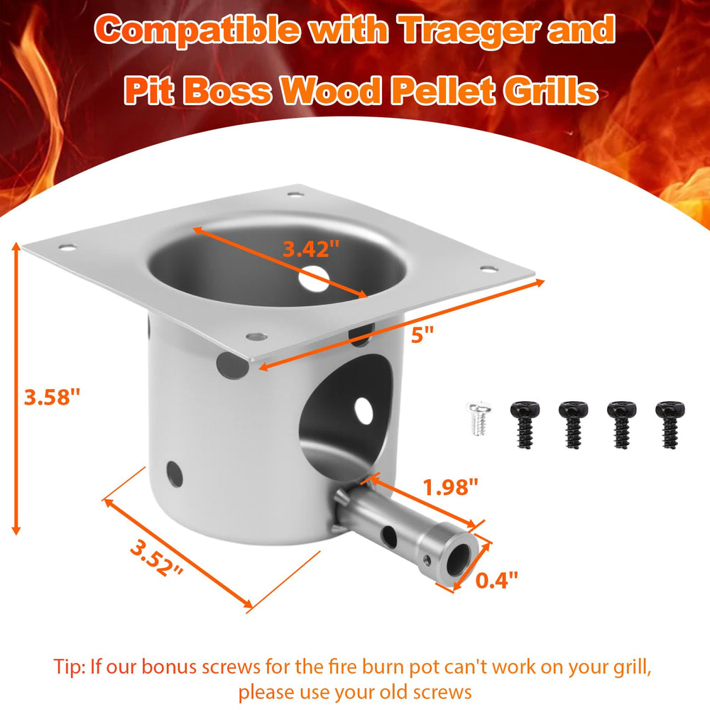 GRISUN auger motor close-up illustrating solid shaft and reliable pellet feed