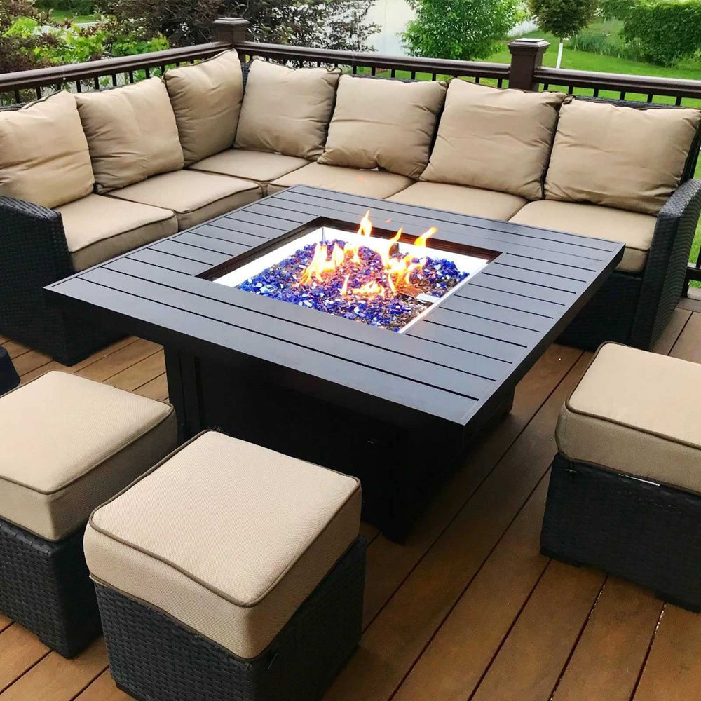 GRISUN blue glass reflecting flames for enhanced visual appeal