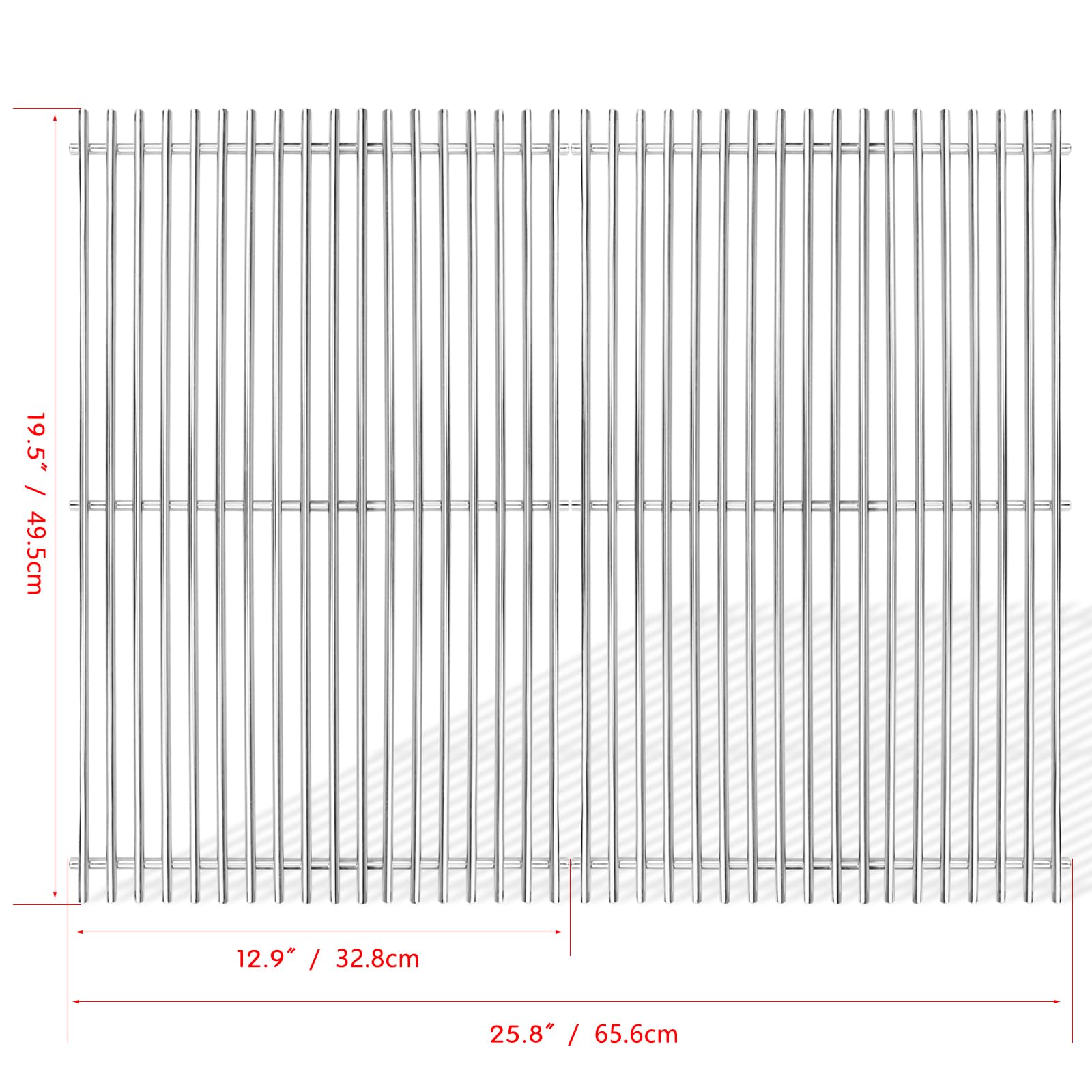 GRISUN close-up of 7mm solid rod construction highlighting durable searing performance