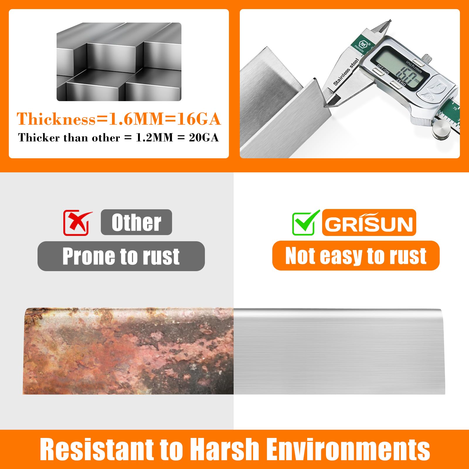 GRISUN lifestyle shot of grill cooking steaks highlighting improved even heat distribution