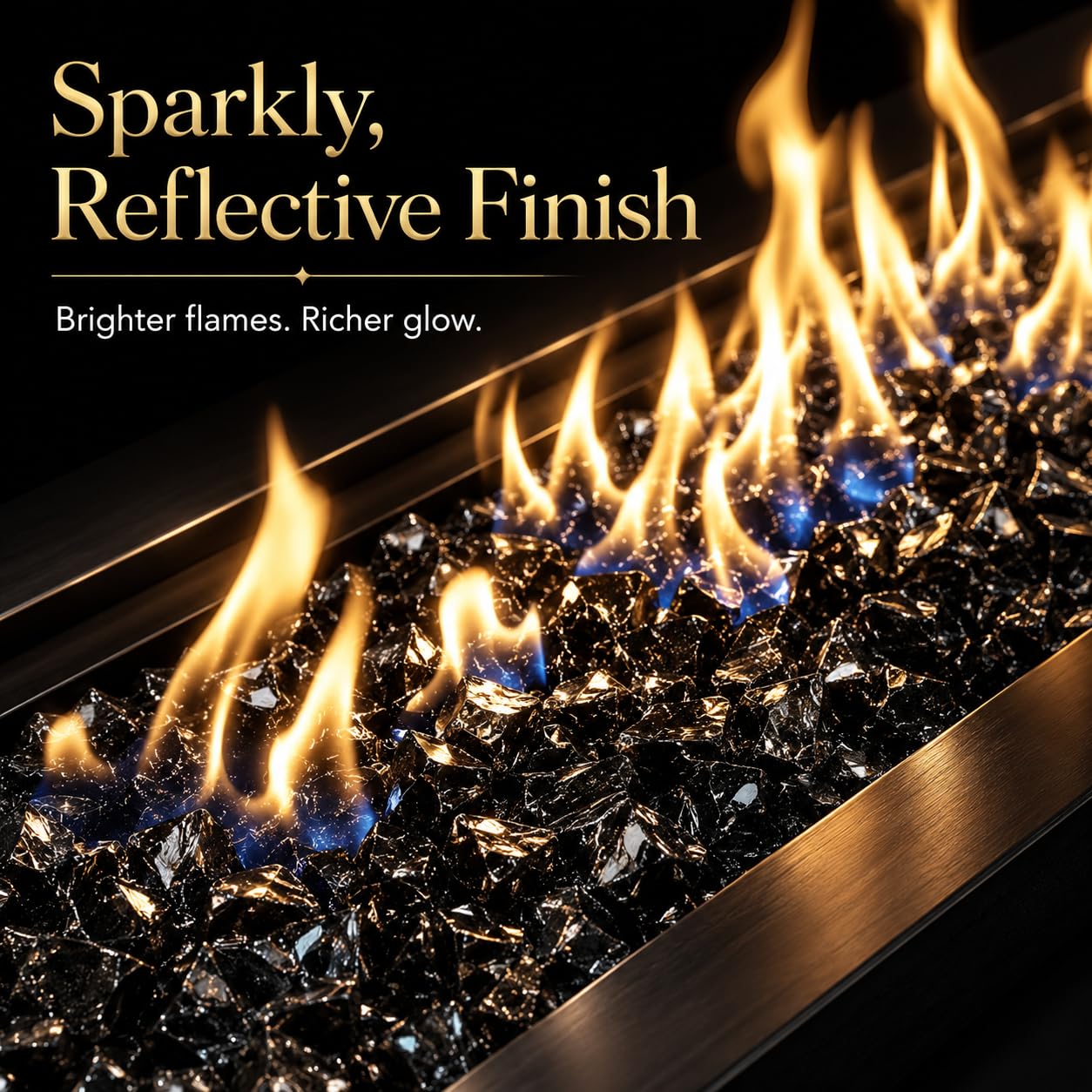 GRISUN onyx black close-up texture showing 1/2-inch tempered glass and durable finish