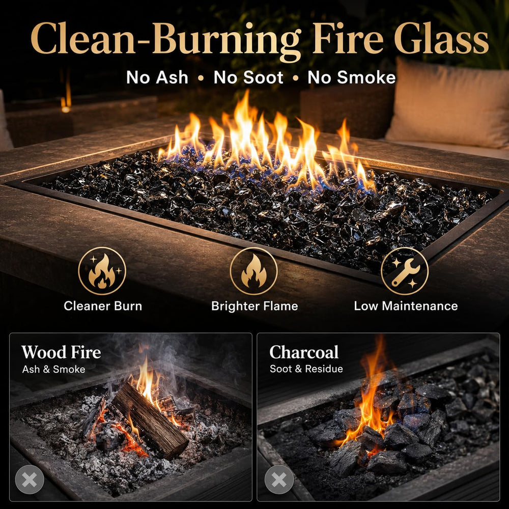 GRISUN onyx black in indoor fireplace giving polished look and safe heat resistance