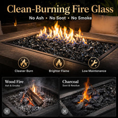 GRISUN onyx black in indoor fireplace giving polished look and safe heat resistance