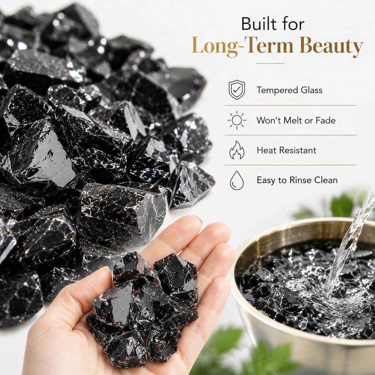 GRISUN onyx black reflective sparkle under flame highlighting visual contrast benefit