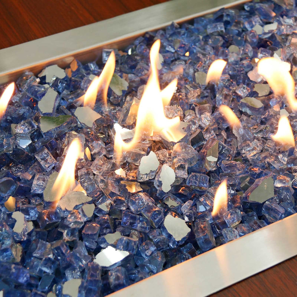 GRISUN close-up of polished Pacific Ocean Blue glass facets showing sparkle benefit