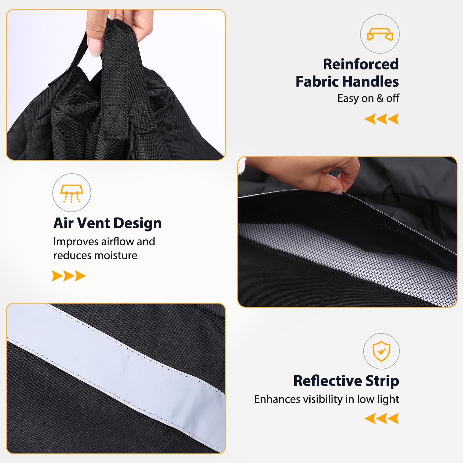 GRISUN reinforced stitching detail adds tear resistance and longevity