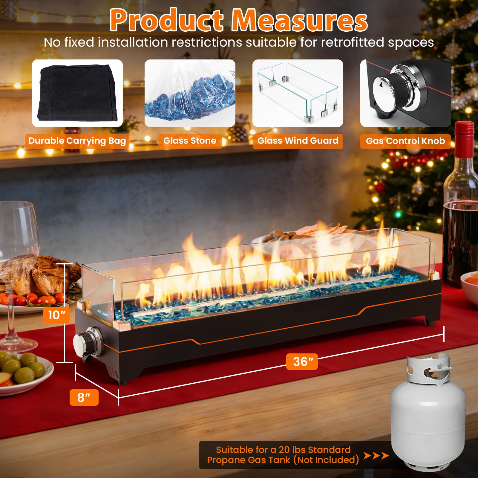 GRISUN close-up of glass wind guards protecting flame and improving stability