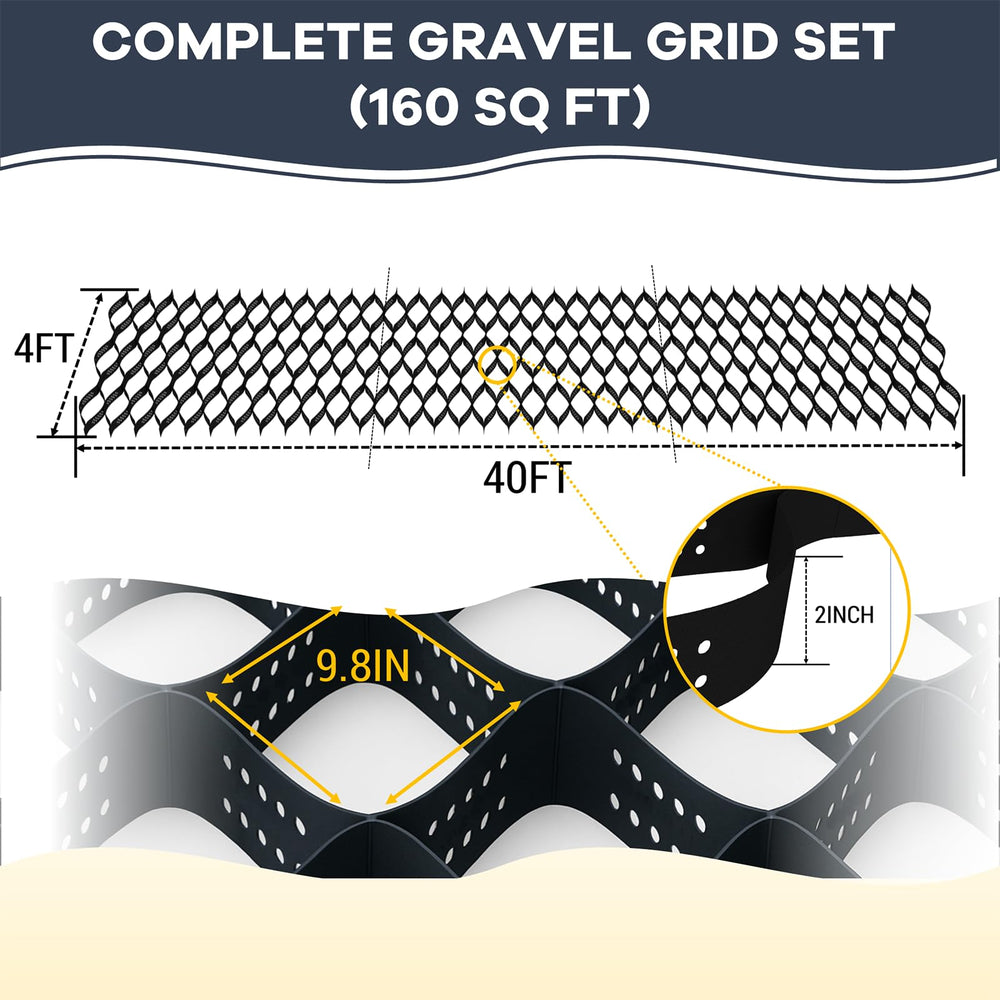 GRITSPIKE expanded geocell close-up showing honeycomb structure for gravel retention