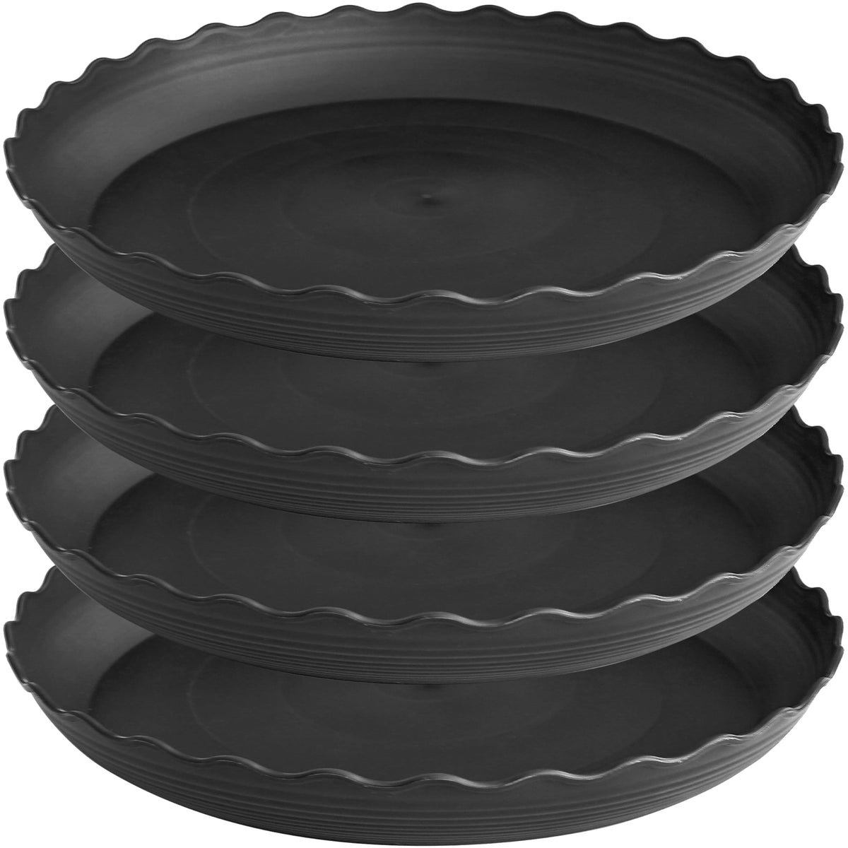 Grjoprt front view of four 16-inch saucers protecting surfaces