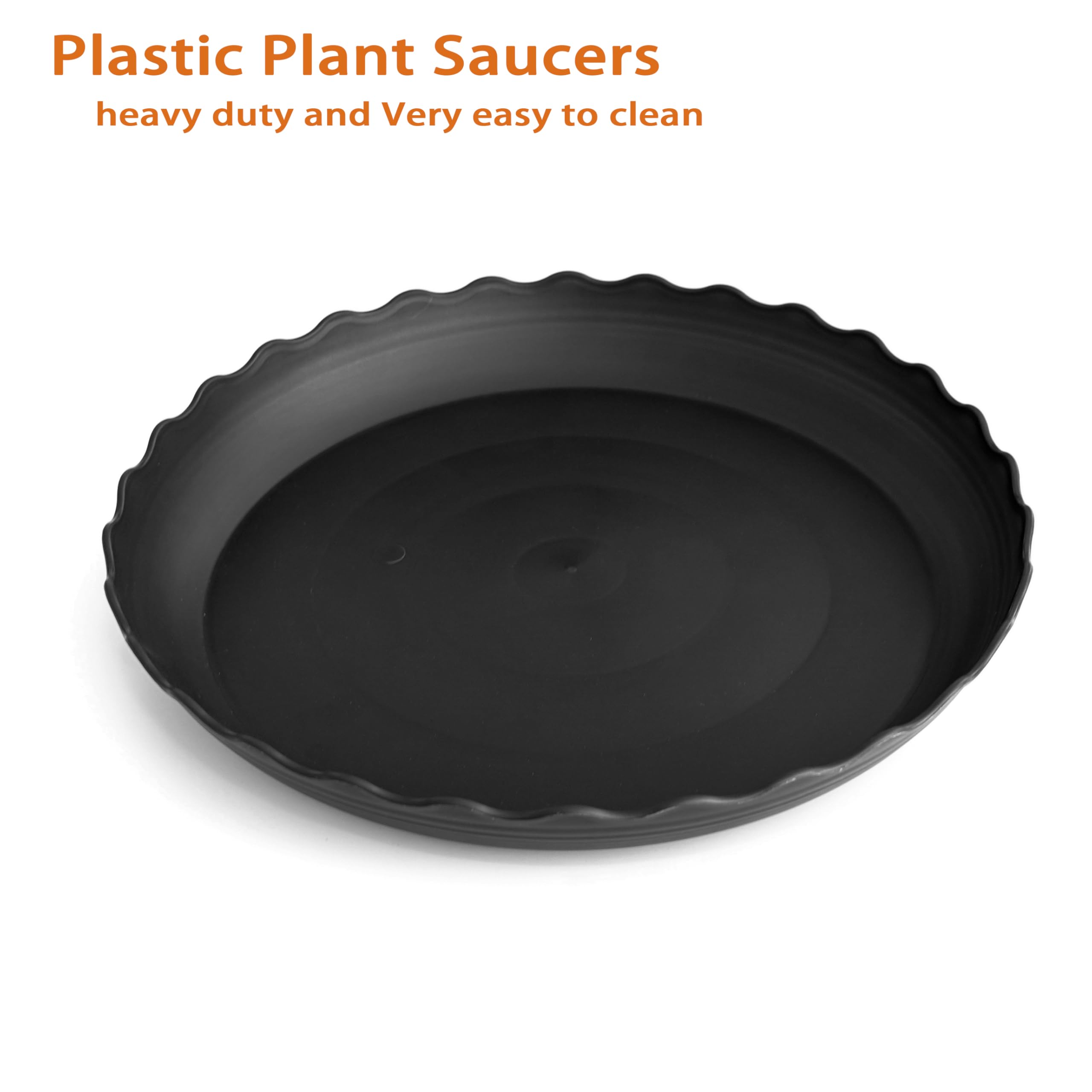 Grjoprt tray holding potted plant on indoor shelf, keeps area clean