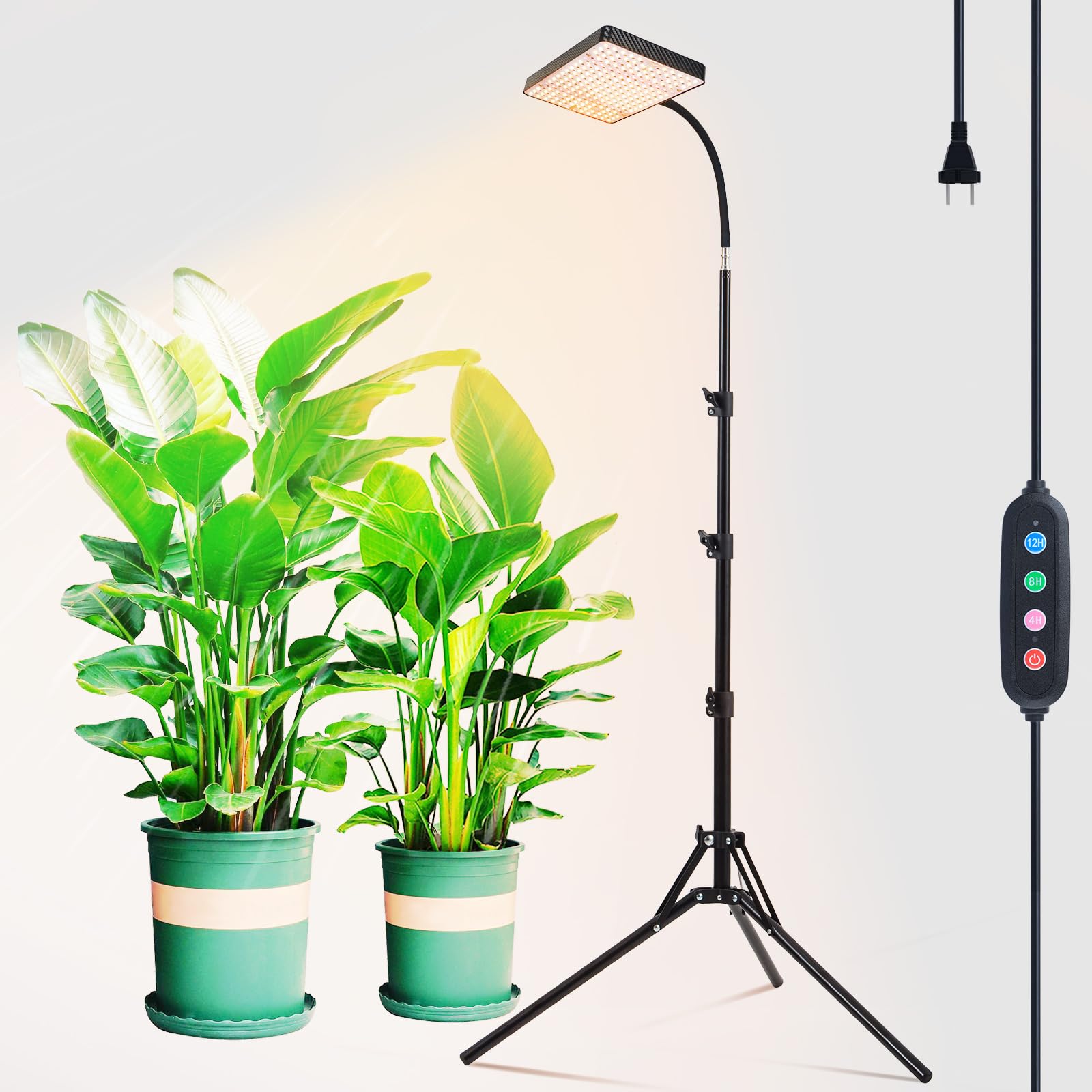 GroCruiser front view on tripod showing full-panel light and easy setup benefit