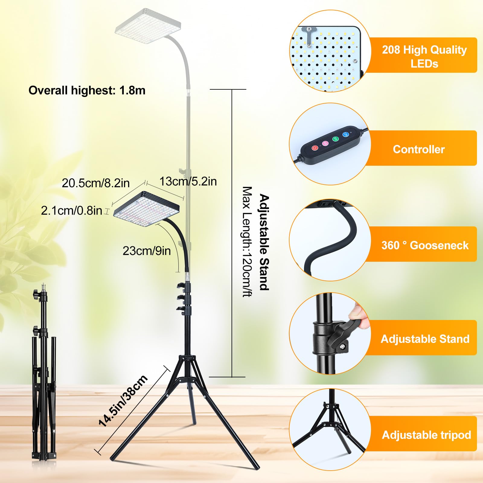 GroCruiser stable tripod base focus showing sturdy support and safety benefit