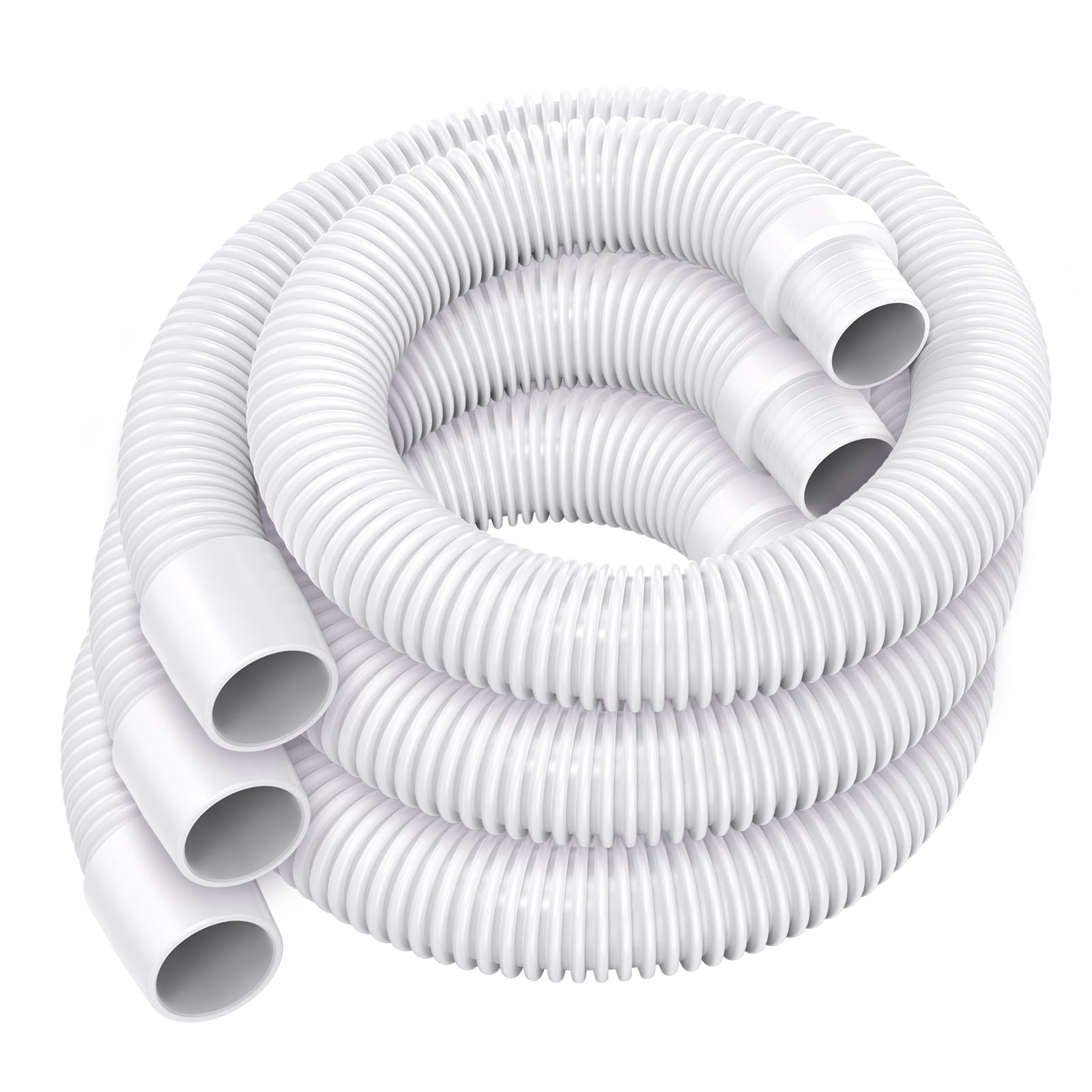 GRONGU front view showing three white 48 inch pool hoses and packaging, durable replacement