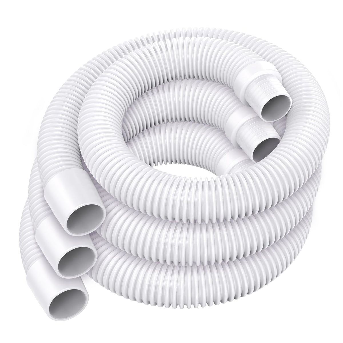 GRONGU front view showing three white 48 inch pool hoses and packaging, durable replacement