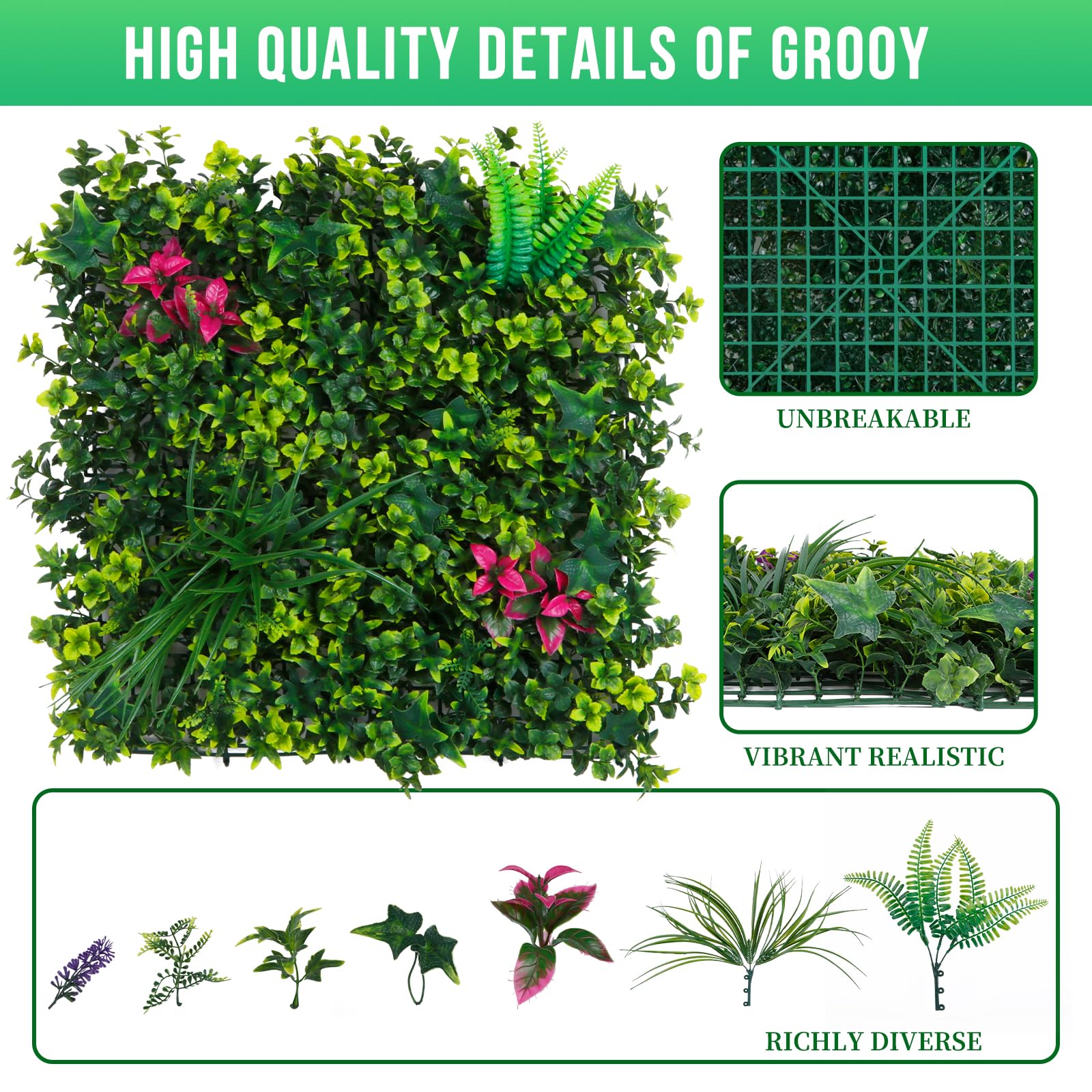 Grooy close-up of dense boxwood blades displaying lifelike texture and realism