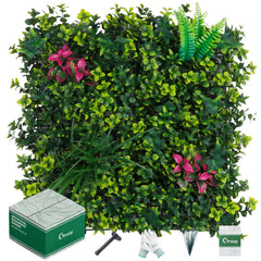 Grooy front view of assembled panels showing full hedge effect and instant privacy