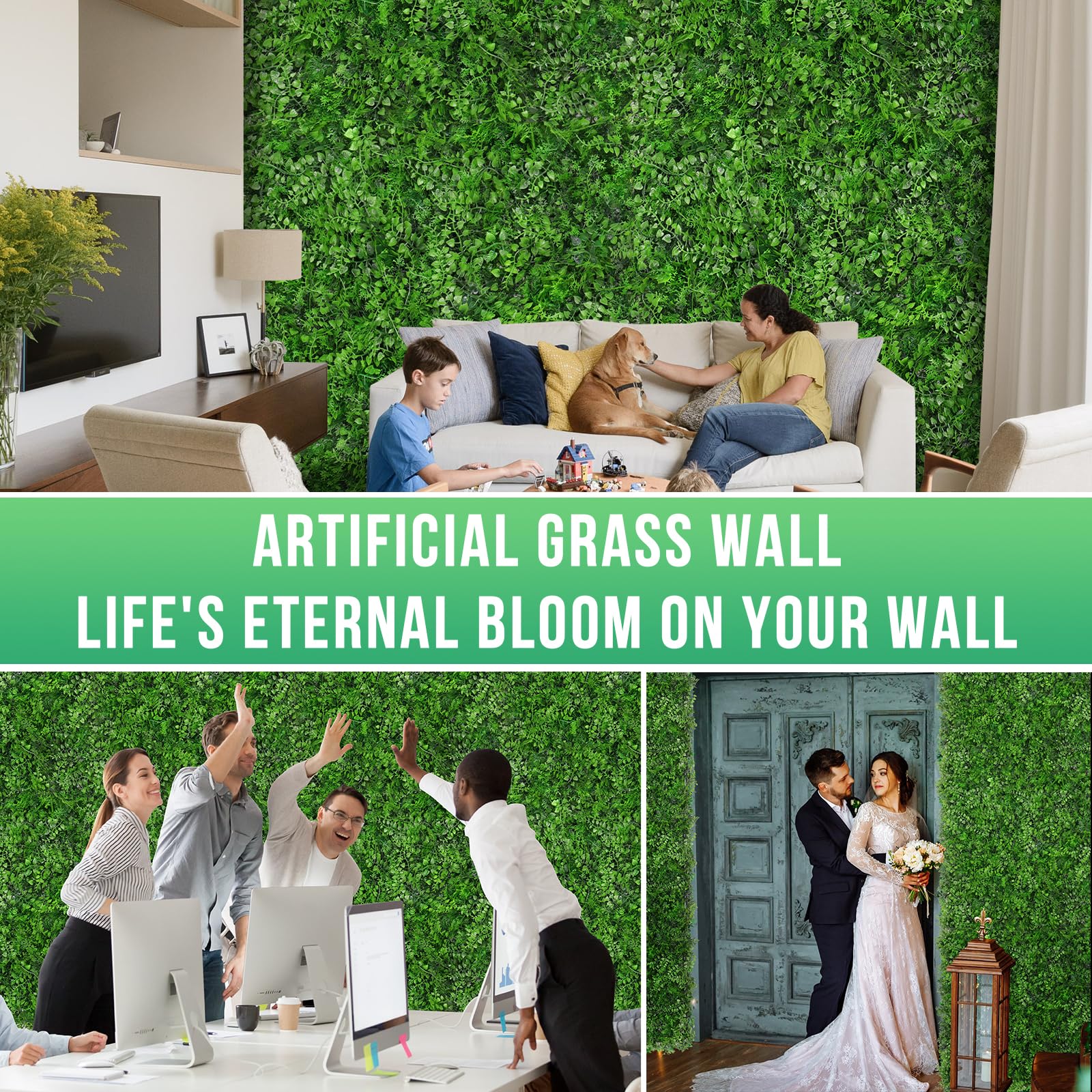Grooy panel held by hand showing 20x20 size and easy modular scaling