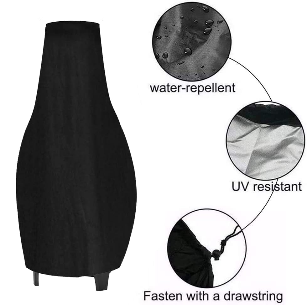 Groumh side profile showing cover snug fit on chiminea base