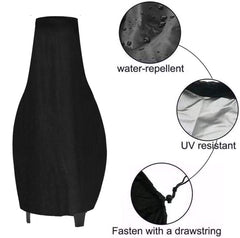 Groumh side profile showing cover snug fit on chiminea base