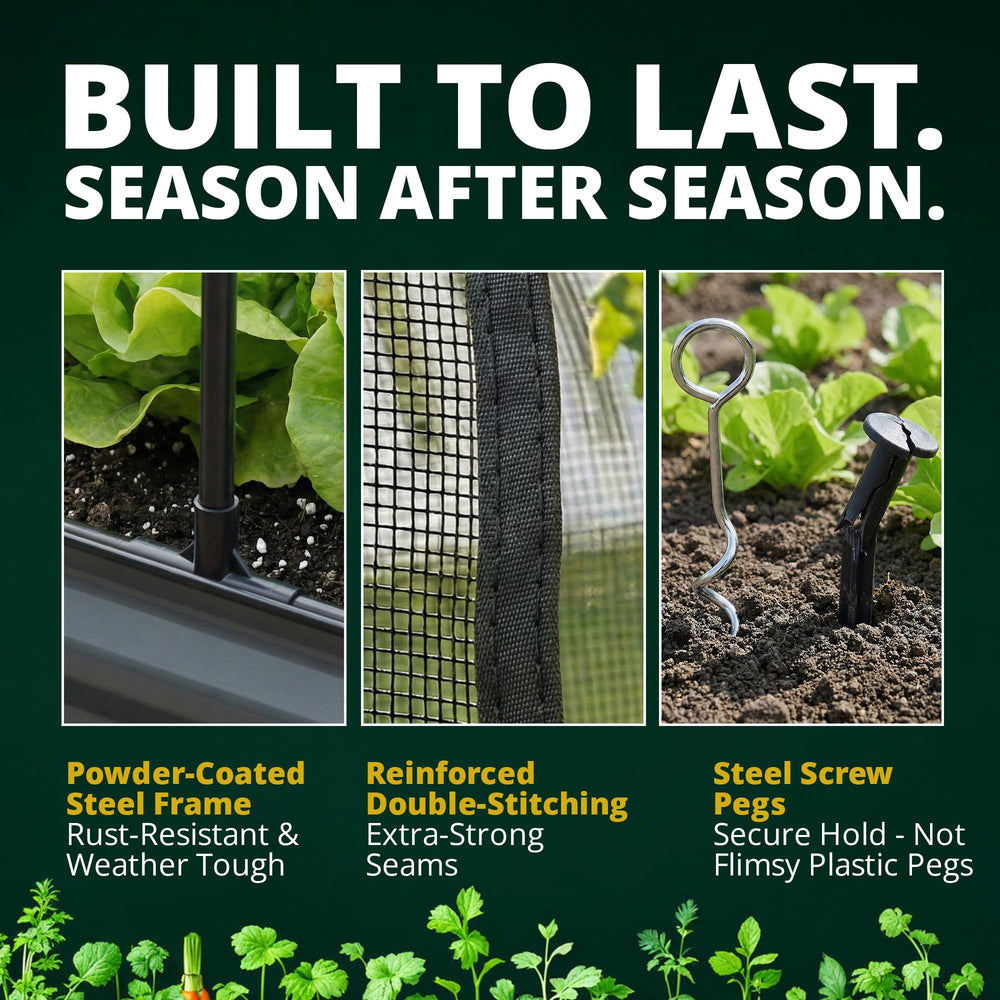 Grow Master in use with vegetables showing pest protection and airflow